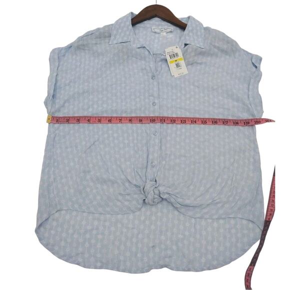 Hippie Rose Junior's Women's Tie Front Camp Shirt Size M Button Down Cuffed - Picture 4 of 11